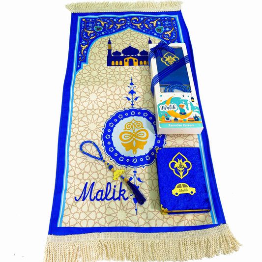 Personalized Kids Prayer Mat Quran Tasbeeh Gift Set for Boys, Ramadan Eid Birthday Graduation Gift - Islamic Elite Favors is a handmade gift shop offering a wide variety of unique and personalized gifts for all occasions. Whether you're looking for the perfect Ramadan, Eid, Hajj, wedding gift or something special for a birthday, baby shower or anniversary, we have something for everyone. High quality, made with love.