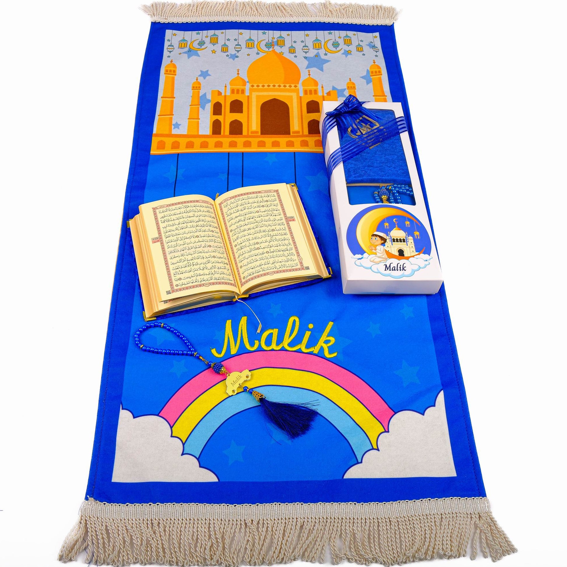 Personalized Kids Prayer Mat Quran Tasbeeh Gift Set for Boys, Ramadan Eid Birthday Graduation Gift - Islamic Elite Favors is a handmade gift shop offering a wide variety of unique and personalized gifts for all occasions. Whether you're looking for the perfect Ramadan, Eid, Hajj, wedding gift or something special for a birthday, baby shower or anniversary, we have something for everyone. High quality, made with love.