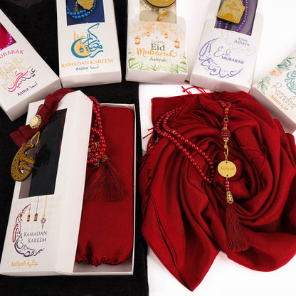 Personalized Pashmina Shawl Scarf Tasbeeh Gift Set, Ramadan Eid Mothers Day Wedding - Islamic Elite Favors is a handmade gift shop offering a wide variety of unique and personalized gifts for all occasions. Whether you're looking for the perfect Ramadan, Eid, Hajj, wedding gift or something special for a birthday, baby shower or anniversary, we have something for everyone. High quality, made with love.