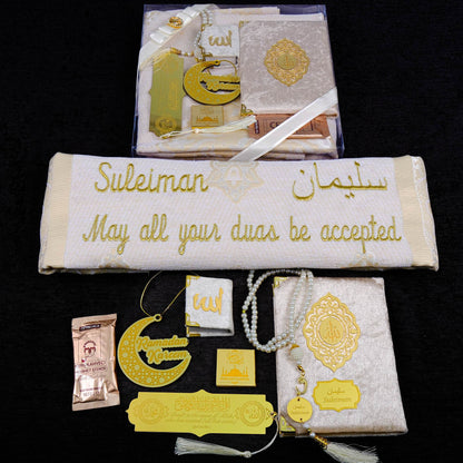 Personalized Prayer Mat Dua Book Mini Quran Tasbeeh Bookmark Turkish Coffee Chocolate Tree Ornament Gift Set, Ramadan Eid Wedding Gift - Islamic Elite Favors is a handmade gift shop offering a wide variety of unique and personalized gifts for all occasions. Whether you're looking for the perfect Ramadan, Eid, Hajj, wedding gift or something special for a birthday, baby shower or anniversary, we have something for everyone. High quality, made with love.