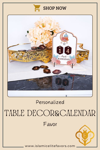 Ramadan Advent Countdown Calendar Islamic Home Table Decor Muslim Art