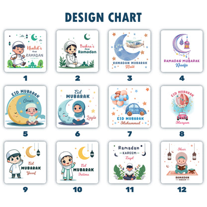 Personalized Eid Gift Bag for Kids, Custom Ramadan Favor Pouch, Cotton Treat Bag, Goodie Bag