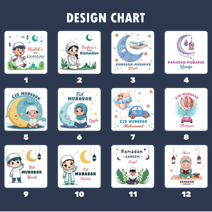 Personalized Eid Gift Bag for Kids, Custom Ramadan Favor Pouch, Cotton Treat Bag, Goodie Bag