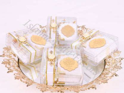 Personalized Mini Quran Tasbeeh Flower with Rhinestones Wedding Favor