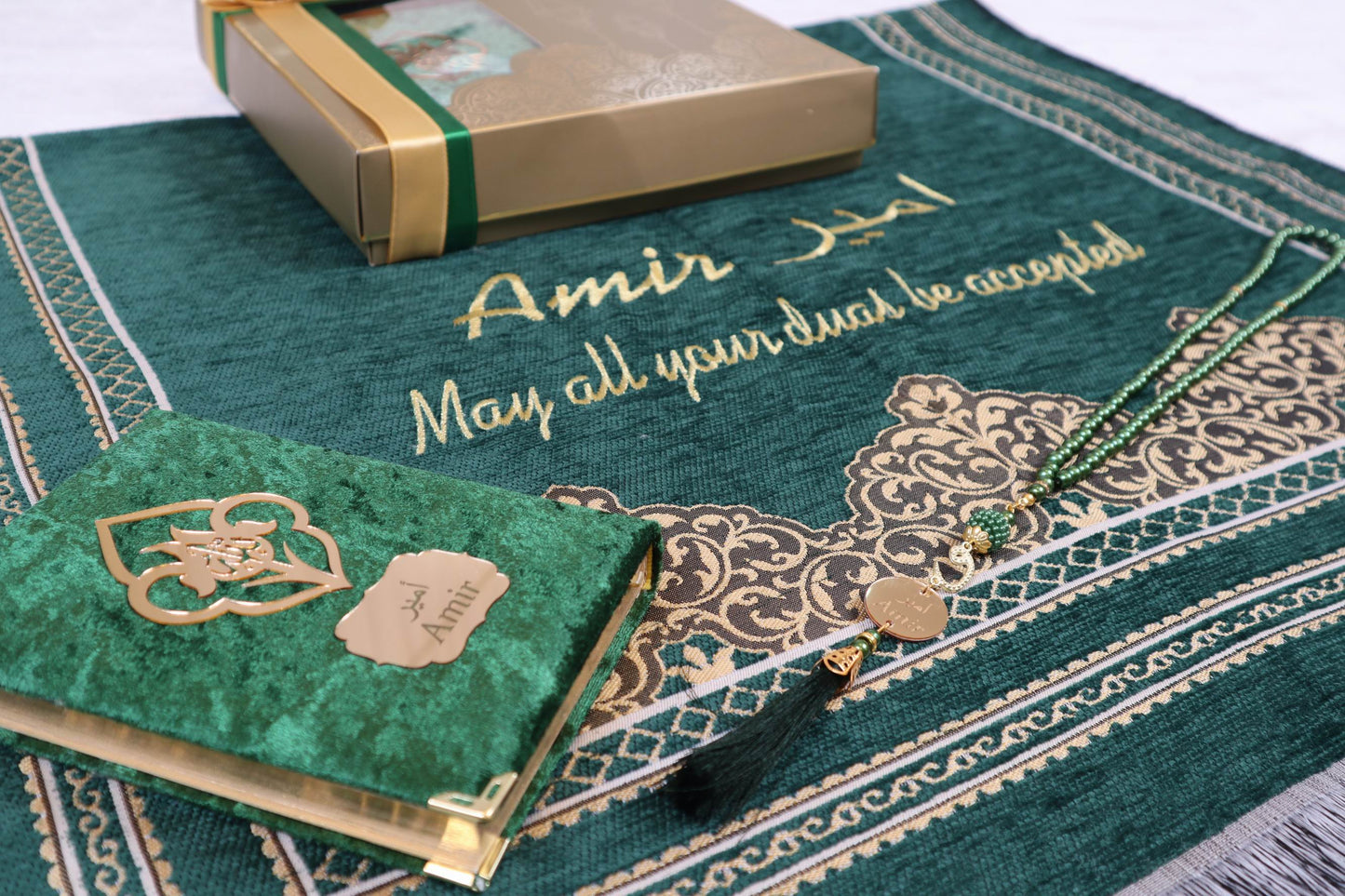 Personalized Prayer Mat Quran Tasbeeh Islamic Gift Set, Ramadan Eid Birthday Prayer Rug Gift - Islamic Elite Favors is a handmade gift shop offering a wide variety of unique and personalized gifts for all occasions. Whether you're looking for the perfect Ramadan, Eid, Hajj, wedding gift or something special for a birthday, baby shower or anniversary, we have something for everyone. High quality, made with love.