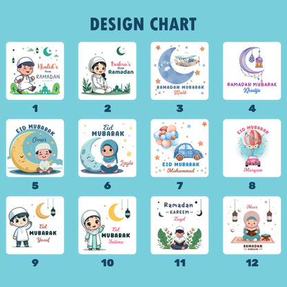 Personalized Eid Gift Bag for Kids, Custom Ramadan Favor Pouch, Cotton Treat Bag, Goodie Bag