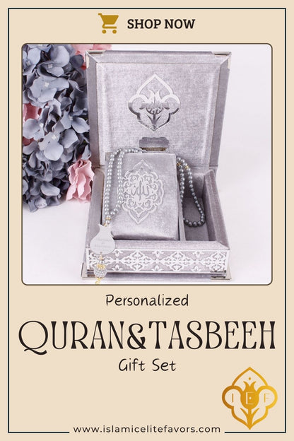 Personalized Velvet Quran Box Pearl Prayer Beads Islamic Muslim Wedding Gift Set - Islamic Elite Favors is a handmade gift shop offering a wide variety of unique and personalized gifts for all occasions. Whether you're looking for the perfect Ramadan, Eid, Hajj, wedding gift or something special for a birthday, baby shower or anniversary, we have something for everyone. High quality, made with love.