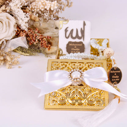 Personalized Wedding Favor Stylish Mini Quran Tasbeeh Set Pearl Decor - Islamic Elite Favors is a handmade gift shop offering a wide variety of unique and personalized gifts for all occasions. Whether you're looking for the perfect Ramadan, Eid, Hajj, wedding gift or something special for a birthday, baby shower or anniversary, we have something for everyone. High quality, made with love.