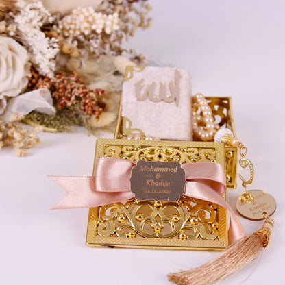 Personalized Wedding Favor Stylish Mini Quran Tasbeeh Set Tag Decor - Islamic Elite Favors is a handmade gift shop offering a wide variety of unique and personalized gifts for all occasions. Whether you're looking for the perfect Ramadan, Eid, Hajj, wedding gift or something special for a birthday, baby shower or anniversary, we have something for everyone. High quality, made with love.