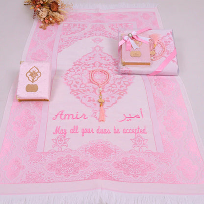 Personalized Travel Prayer Mat Quran Tasbeeh Islamic Muslim Gift Set