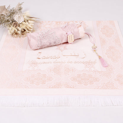 Personalized Pouch Travel Prayer Mat Tasbeeh Islamic Muslim Gift Set