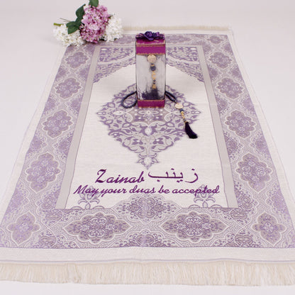 Personalized Travel Prayer Mat Tasbeeh Islamic Muslim Gift Set - Islamic Elite Favors is a handmade gift shop offering a wide variety of unique and personalized gifts for all occasions. Whether you're looking for the perfect Ramadan, Eid, Hajj, wedding gift or something special for a birthday, baby shower or anniversary, we have something for everyone. High quality, made with love.