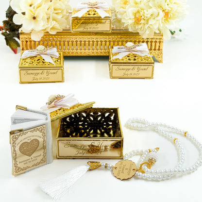 Personalized Velvet Mini Quran Pearl Tasbeeh Islam Muslim Gift Set - Islamic Elite Favors is a handmade gift shop offering a wide variety of unique and personalized gifts for all occasions. Whether you're looking for the perfect Ramadan, Eid, Hajj, wedding gift or something special for a birthday, baby shower or anniversary, we have something for everyone. High quality, made with love.