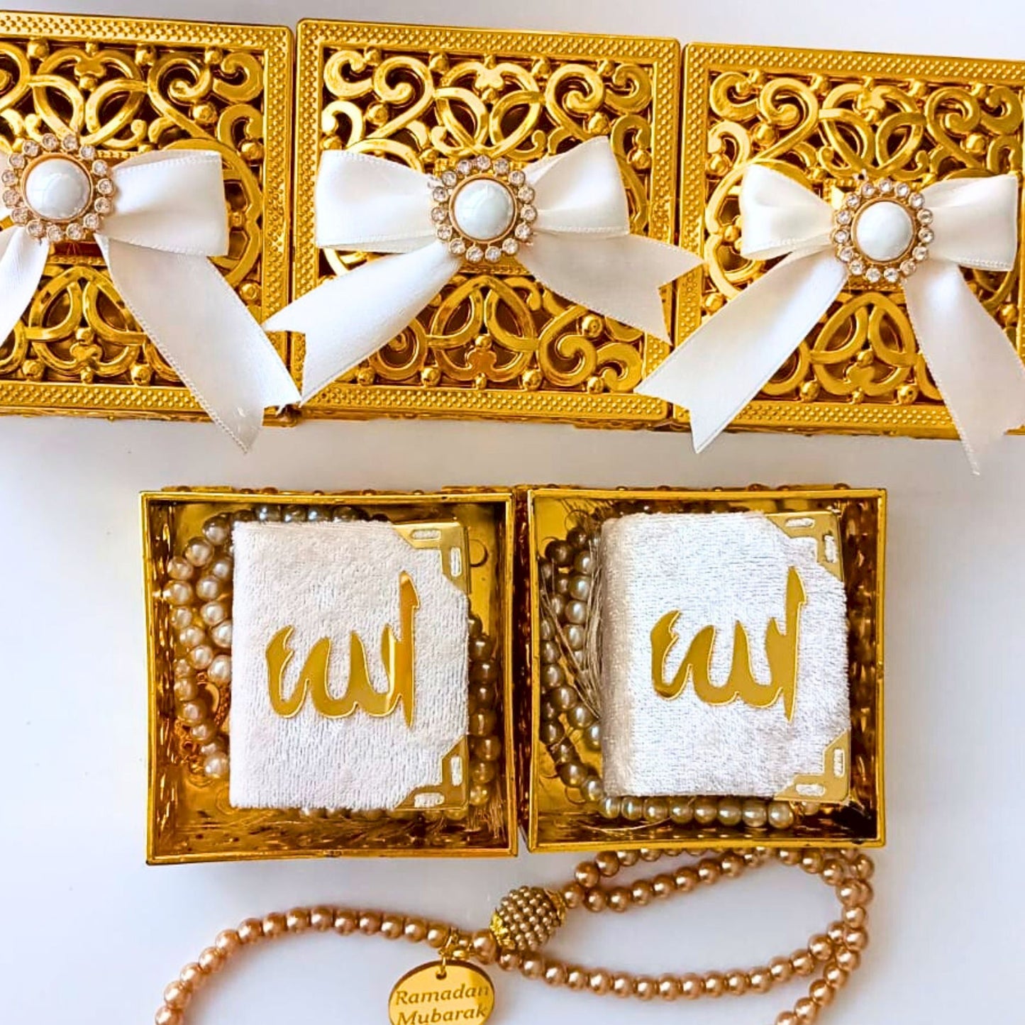 Personalized Wedding Favor Stylish Mini Quran Tasbeeh Set Pearl Decor - Islamic Elite Favors is a handmade gift shop offering a wide variety of unique and personalized gifts for all occasions. Whether you're looking for the perfect Ramadan, Eid, Hajj, wedding gift or something special for a birthday, baby shower or anniversary, we have something for everyone. High quality, made with love.