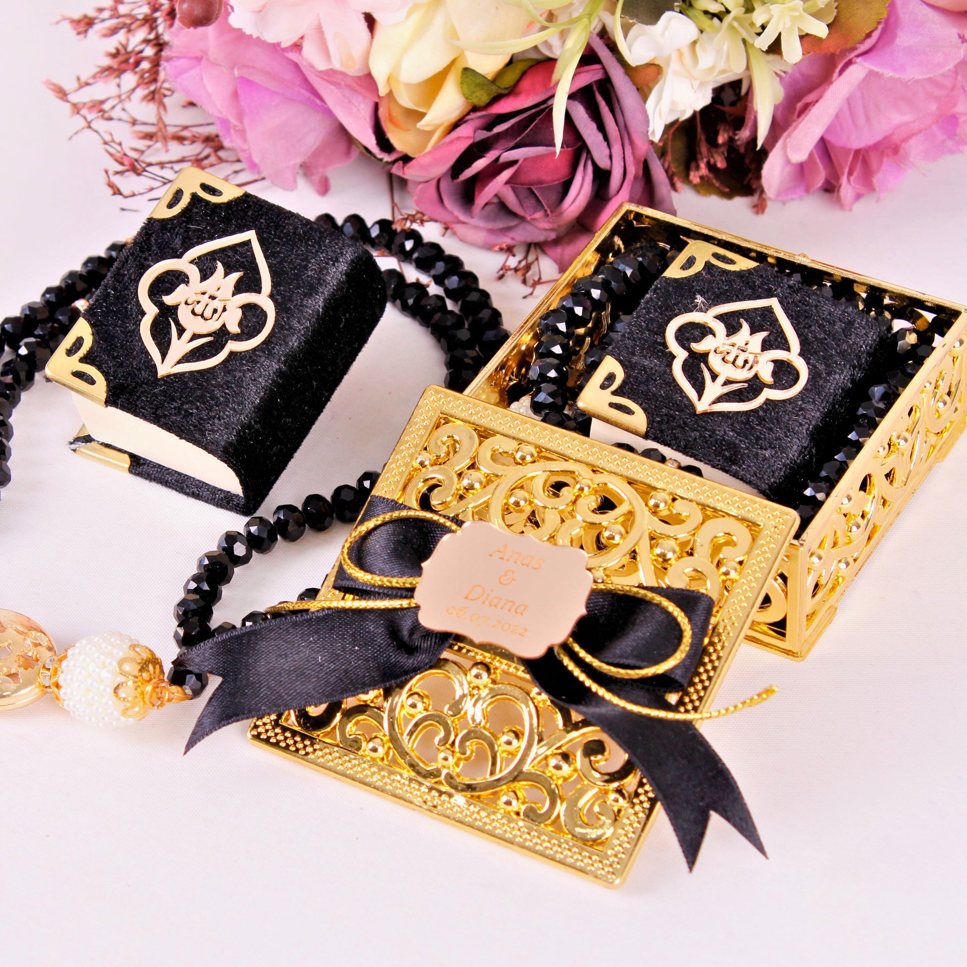 Personalized Wedding Favor Stylish Mini Quran Crystal Tasbeeh Set - Islamic Elite Favors is a handmade gift shop offering a wide variety of unique and personalized gifts for all occasions. Whether you're looking for the perfect Ramadan, Eid, Hajj, wedding gift or something special for a birthday, baby shower or anniversary, we have something for everyone. High quality, made with love.