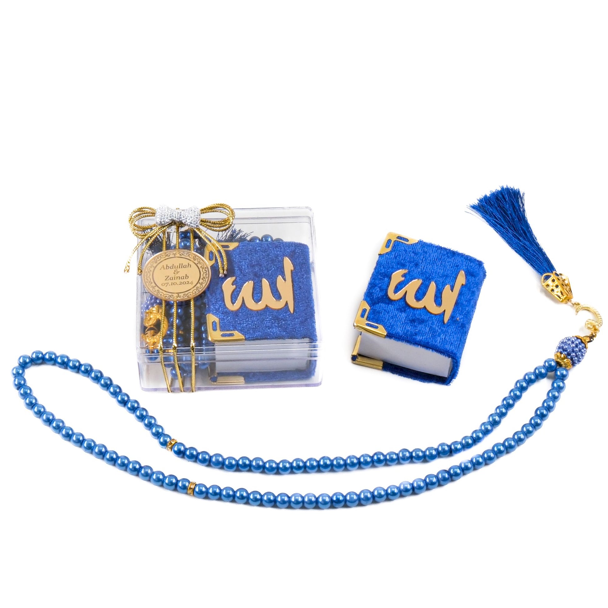 Personalized Mini Quran Prayer Beads Bow Tie with Plexi Wedding Favor - Islamic Elite Favors is a handmade gift shop offering a wide variety of unique and personalized gifts for all occasions. Whether you're looking for the perfect Ramadan, Eid, Hajj, wedding gift or something special for a birthday, baby shower or anniversary, we have something for everyone. High quality, made with love.