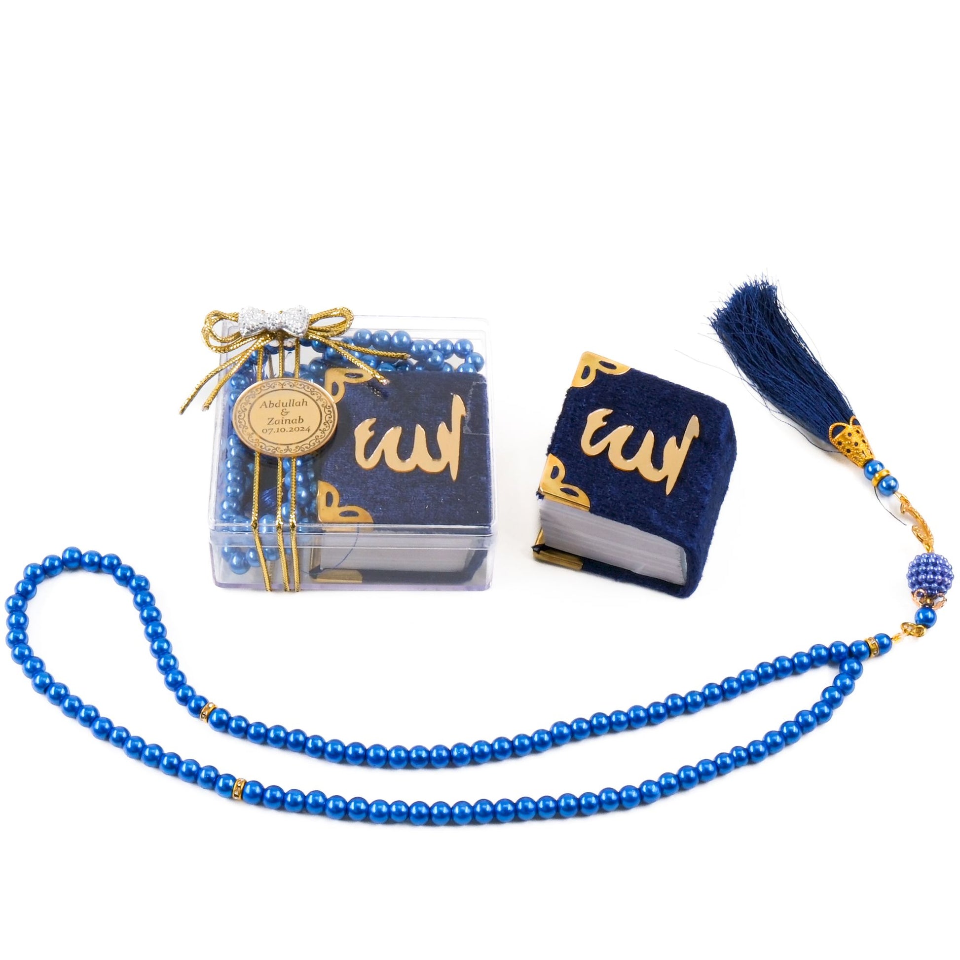 Personalized Mini Quran Prayer Beads Bow Tie with Plexi Wedding Favor - Islamic Elite Favors is a handmade gift shop offering a wide variety of unique and personalized gifts for all occasions. Whether you're looking for the perfect Ramadan, Eid, Hajj, wedding gift or something special for a birthday, baby shower or anniversary, we have something for everyone. High quality, made with love.