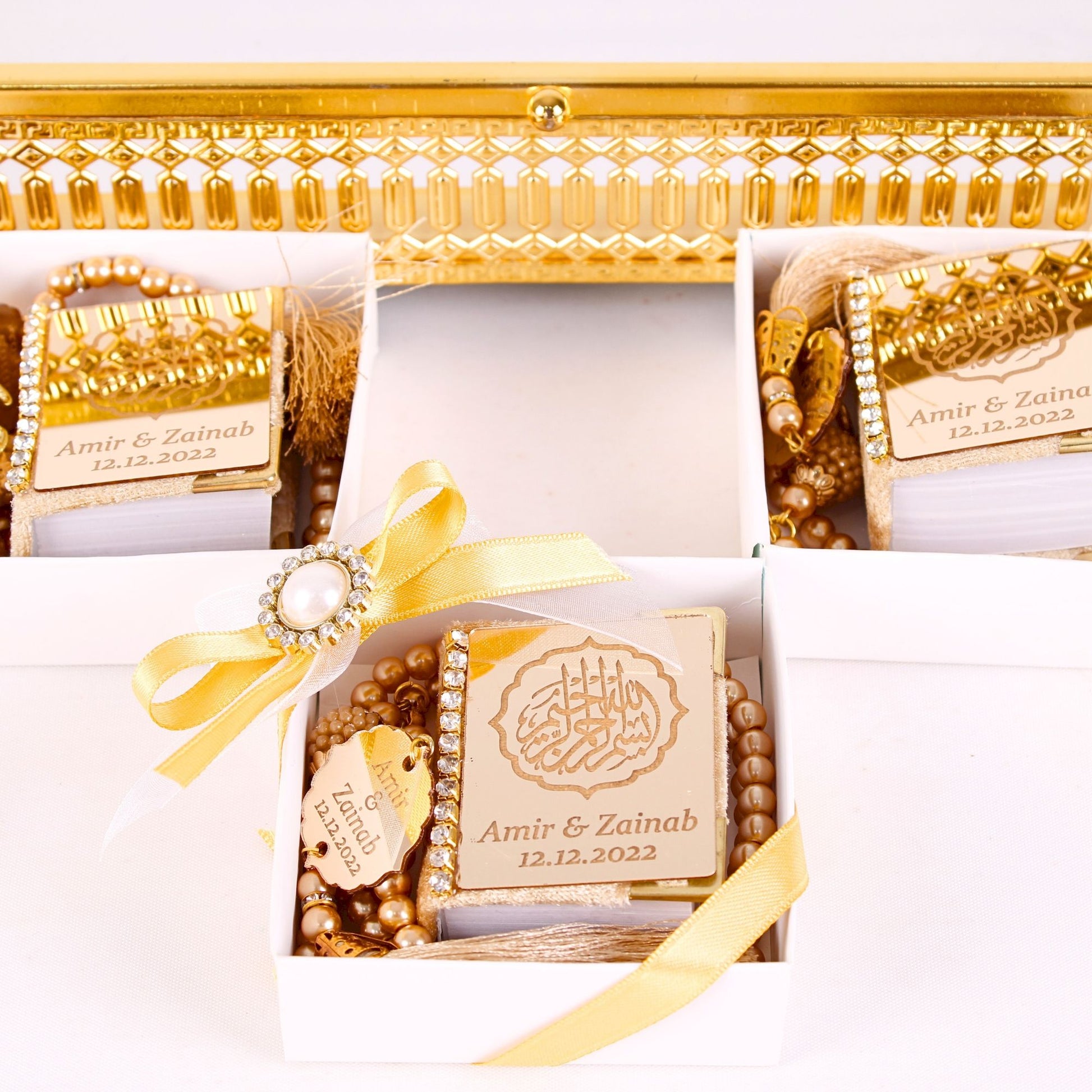 Personalized Wedding Favor Mini Quran Pearl Tasbeeh Basmala Decor - Islamic Elite Favors is a handmade gift shop offering a wide variety of unique and personalized gifts for all occasions. Whether you're looking for the perfect Ramadan, Eid, Hajj, wedding gift or something special for a birthday, baby shower or anniversary, we have something for everyone. High quality, made with love.