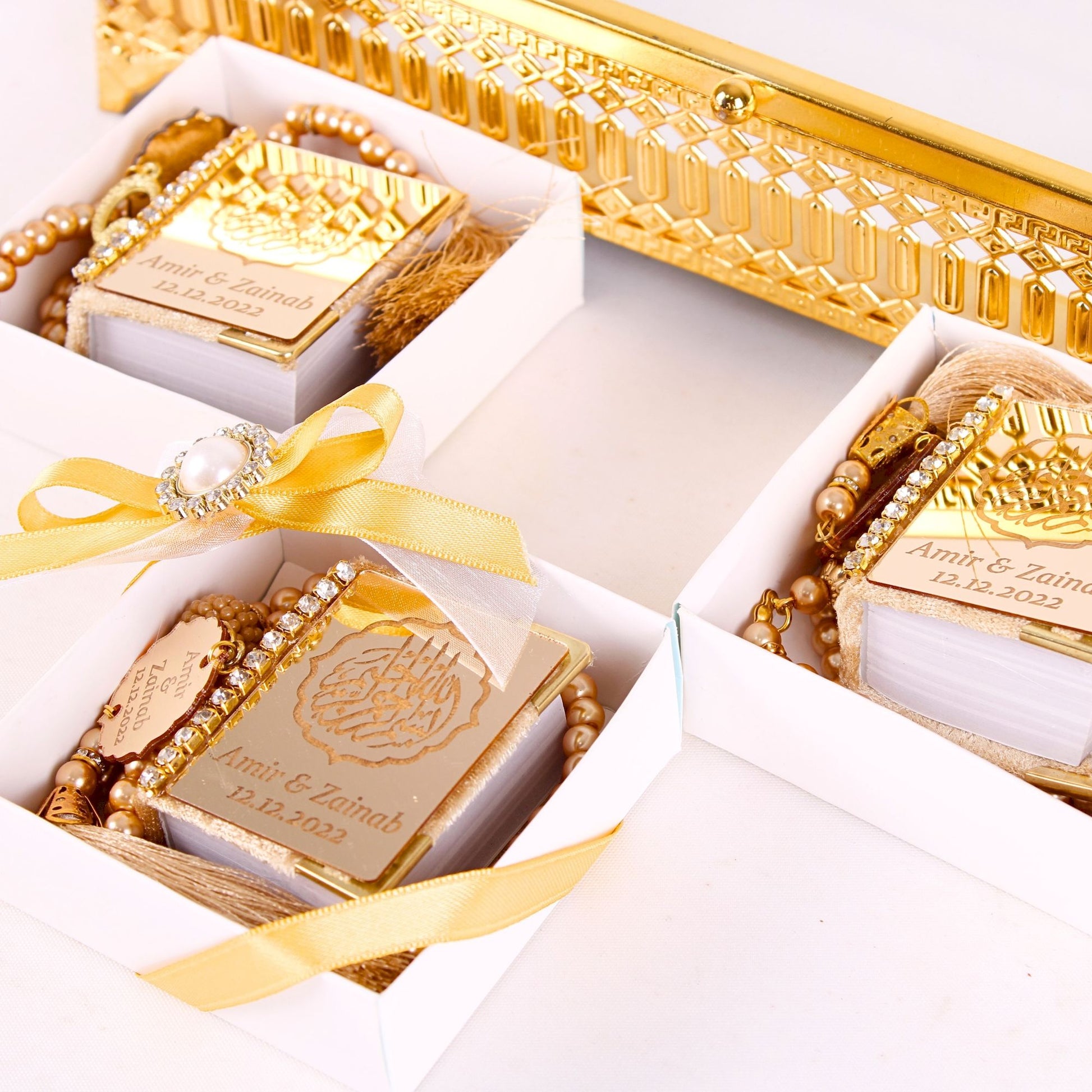 Personalized Wedding Favor Mini Quran Pearl Tasbeeh Basmala Decor - Islamic Elite Favors is a handmade gift shop offering a wide variety of unique and personalized gifts for all occasions. Whether you're looking for the perfect Ramadan, Eid, Hajj, wedding gift or something special for a birthday, baby shower or anniversary, we have something for everyone. High quality, made with love.