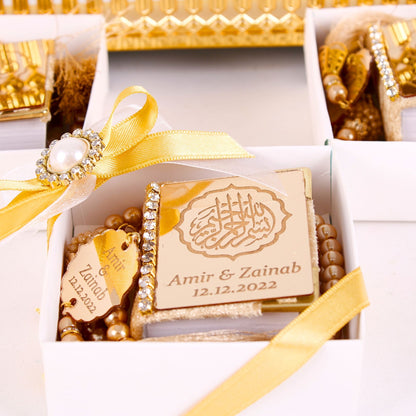 Personalized Wedding Favor Mini Quran Pearl Tasbeeh Basmala Decor - Islamic Elite Favors is a handmade gift shop offering a wide variety of unique and personalized gifts for all occasions. Whether you're looking for the perfect Ramadan, Eid, Hajj, wedding gift or something special for a birthday, baby shower or anniversary, we have something for everyone. High quality, made with love.