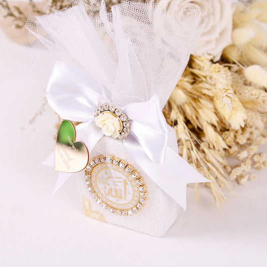 Personalized Velvet Mini Quran Decorated with Rhinestone Wedding Favor