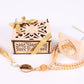 Personalized Mini Quran Prayer Beads Wooden Box with Gold Acrylic Set