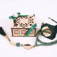 Personalized Mini Quran Prayer Beads Wooden Box with Gold Acrylic Set