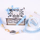 Personalized Mini Quran Prayer Bead Wooden Box with Silver Acrylic Set