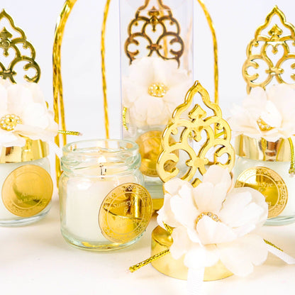Personalized Wedding Favor Glass Candle Holder Rose with Pearl Theme - Islamic Elite Favors is a handmade gift shop offering a wide variety of unique and personalized gifts for all occasions. Whether you're looking for the perfect Ramadan, Eid, Hajj, wedding gift or something special for a birthday, baby shower or anniversary, we have something for everyone. High quality, made with love.