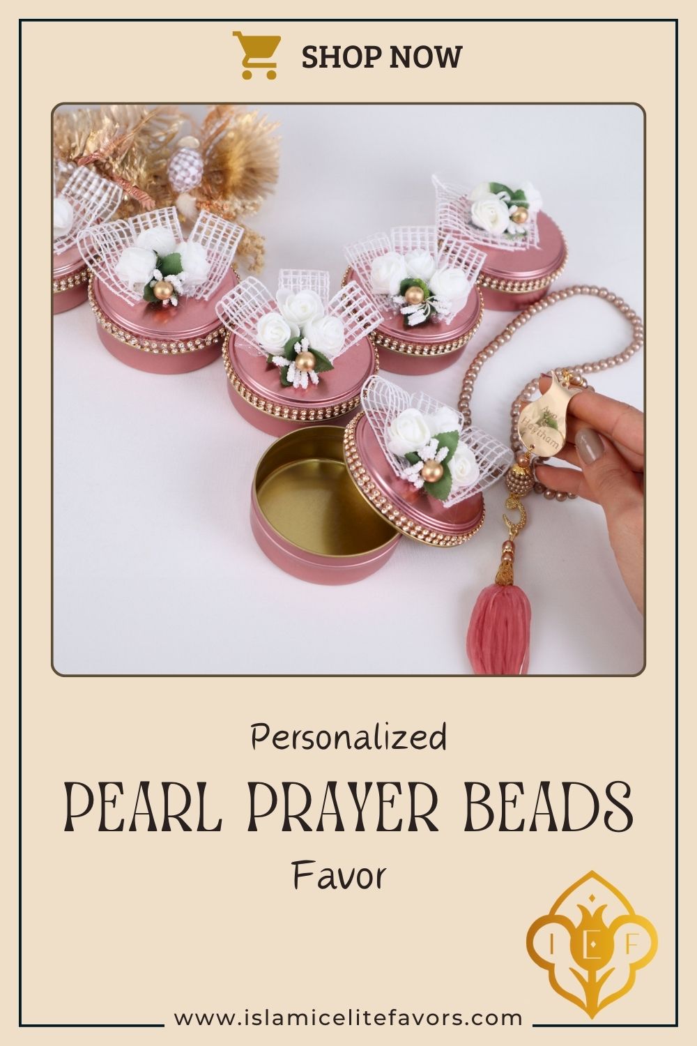 Personalized Pearl Prayer Beads in Metal Box Islamic Wedding Favors - Islamic Elite Favors is a handmade gift shop offering a wide variety of unique and personalized gifts for all occasions. Whether you're looking for the perfect Ramadan, Eid, Hajj, wedding gift or something special for a birthday, baby shower or anniversary, we have something for everyone. High quality, made with love.