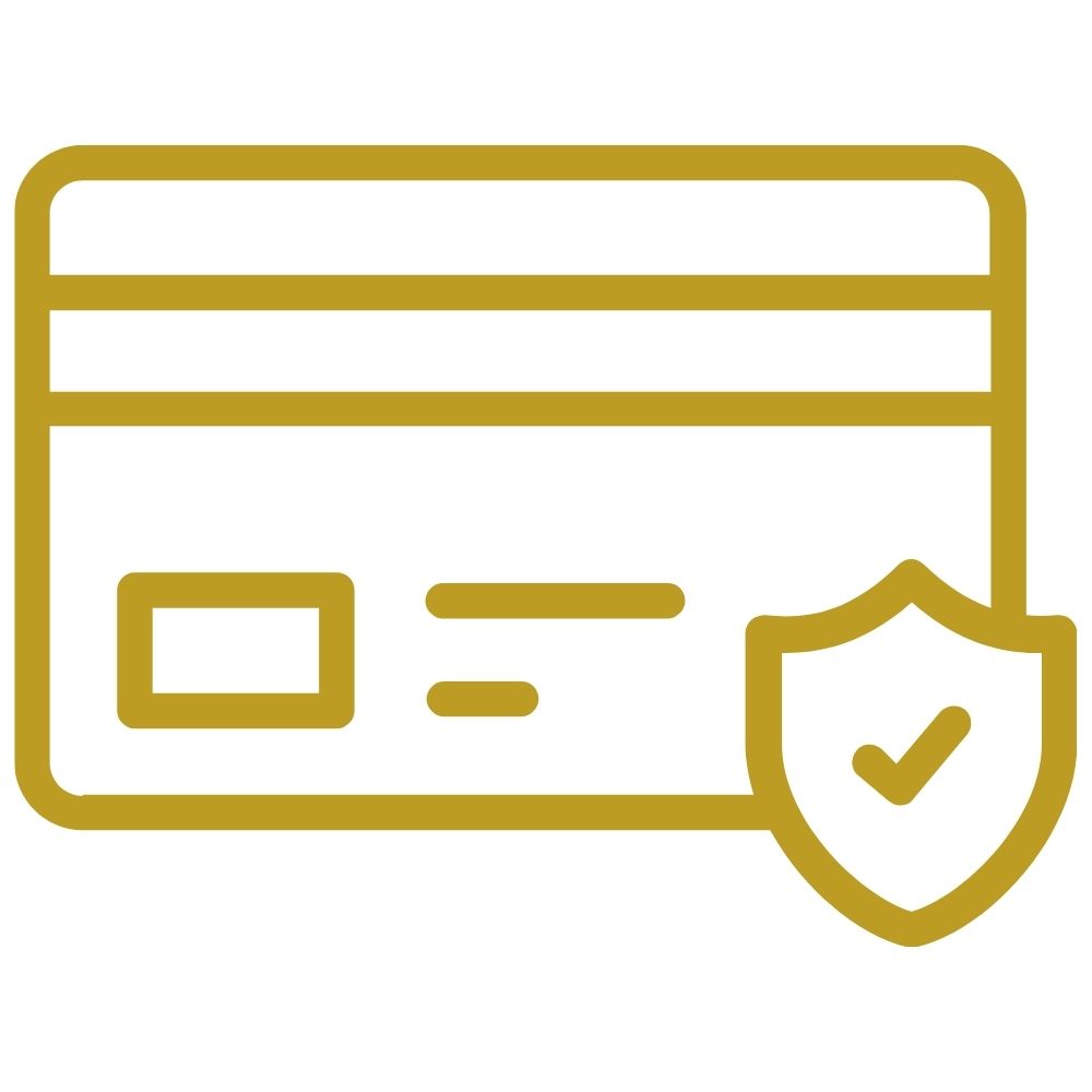 We do not save your credit card info. You can make your payments in safe.