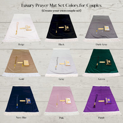 Personalized Luxury Velvet Prayer Mat Set Gift for Couple Islamic Gift - Islamic Elite Favors is a handmade gift shop offering a wide variety of unique and personalized gifts for all occasions. Whether you're looking for the perfect Ramadan, Eid, Hajj, wedding gift or something special for a birthday, baby shower or anniversary, we have something for everyone. High quality, made with love.