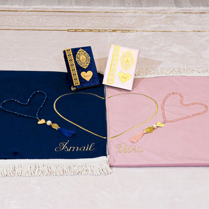 Personalized Luxury Velvet Prayer Mat Set Gift for Couple Islamic Gift - Islamic Elite Favors is a handmade gift shop offering a wide variety of unique and personalized gifts for all occasions. Whether you're looking for the perfect Ramadan, Eid, Hajj, wedding gift or something special for a birthday, baby shower or anniversary, we have something for everyone. High quality, made with love.