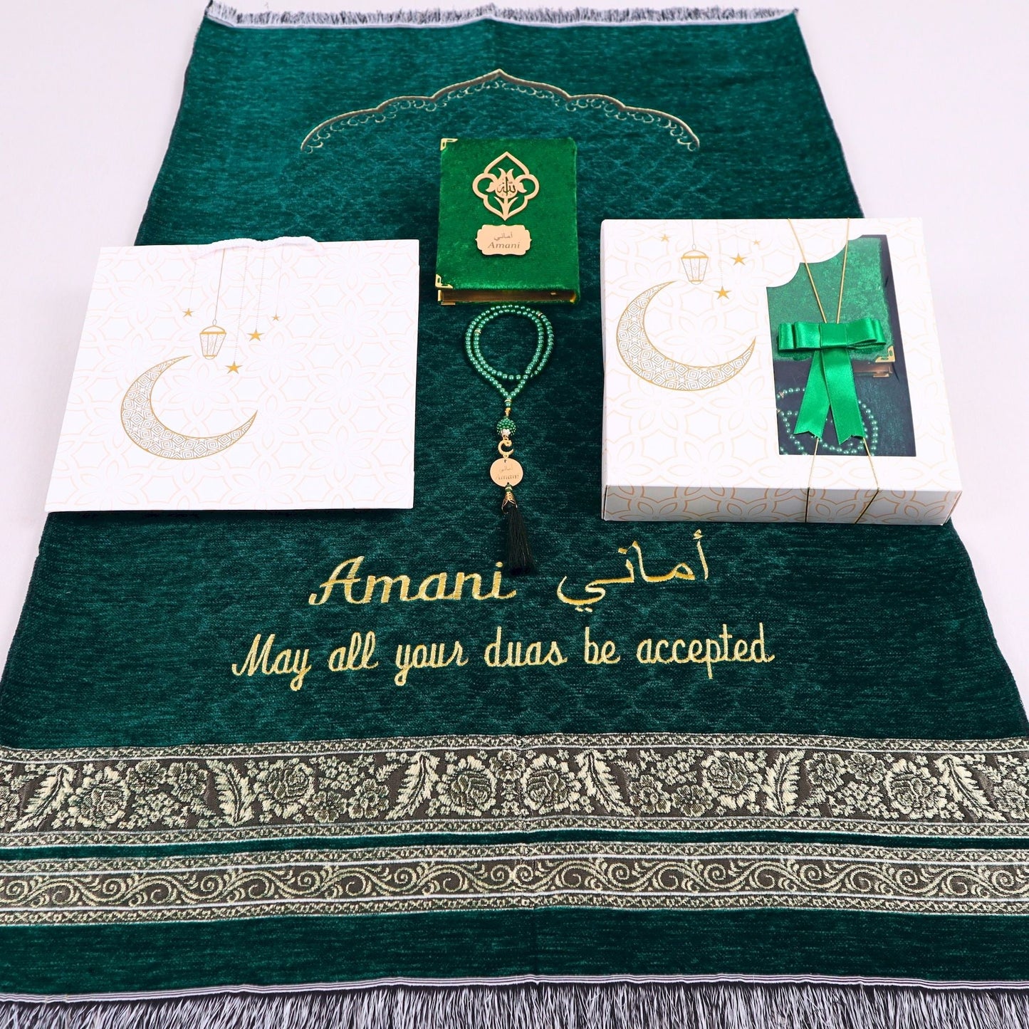 Personalized Lightweight Prayer Mat Quran Tasbeeh Islamic Gift Set - Islamic Elite Favors is a handmade gift shop offering a wide variety of unique and personalized gifts for all occasions. Whether you're looking for the perfect Ramadan, Eid, Hajj, wedding gift or something special for a birthday, baby shower or anniversary, we have something for everyone. High quality, made with love.