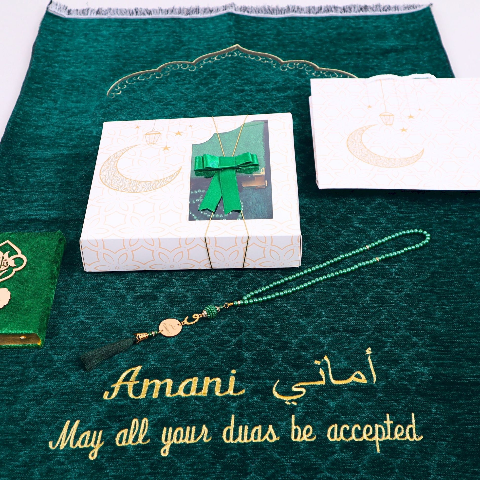 Personalized Lightweight Prayer Mat Quran Tasbeeh Islamic Gift Set - Islamic Elite Favors is a handmade gift shop offering a wide variety of unique and personalized gifts for all occasions. Whether you're looking for the perfect Ramadan, Eid, Hajj, wedding gift or something special for a birthday, baby shower or anniversary, we have something for everyone. High quality, made with love.