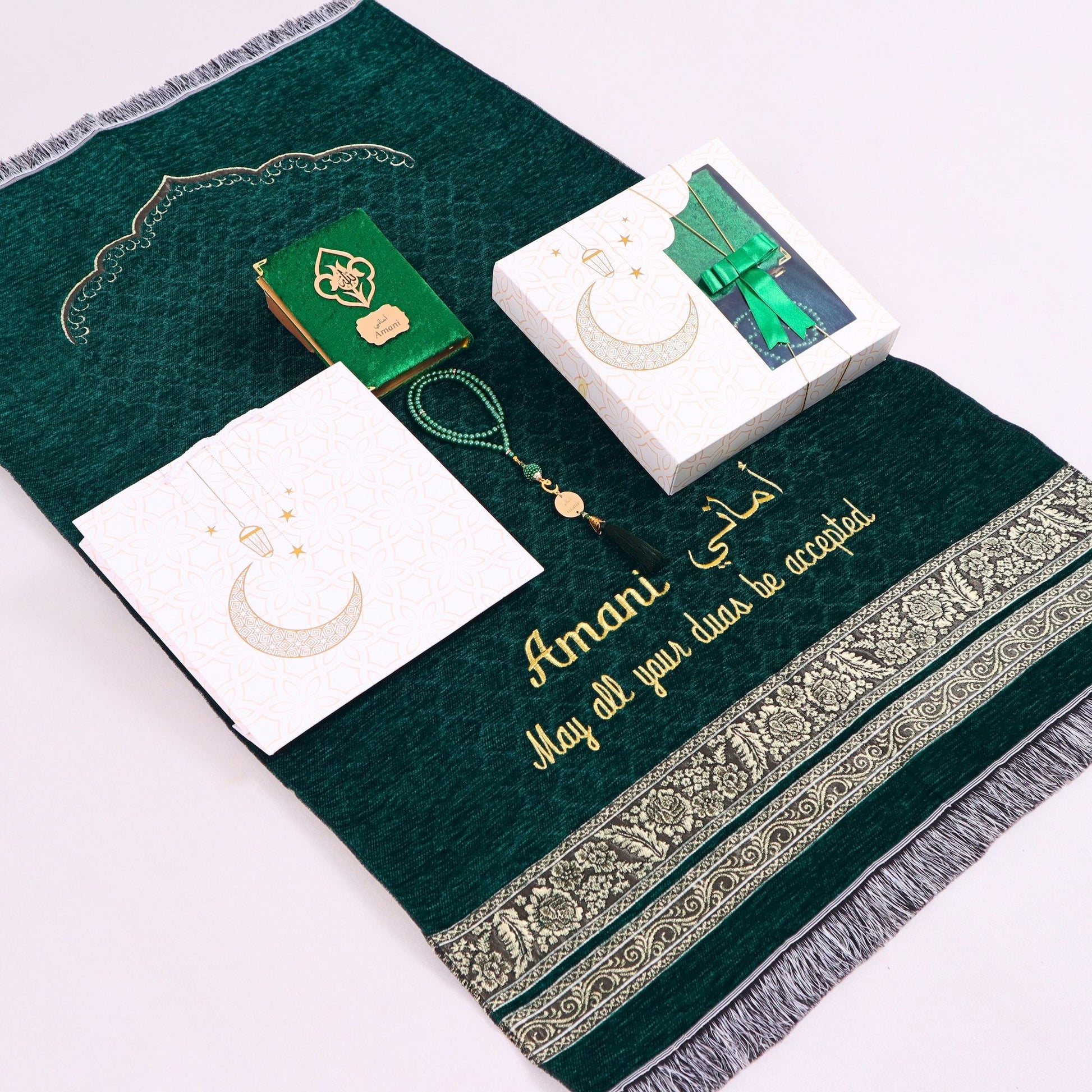 Personalized Lightweight Prayer Mat Quran Tasbeeh Islamic Gift Set - Islamic Elite Favors is a handmade gift shop offering a wide variety of unique and personalized gifts for all occasions. Whether you're looking for the perfect Ramadan, Eid, Hajj, wedding gift or something special for a birthday, baby shower or anniversary, we have something for everyone. High quality, made with love.