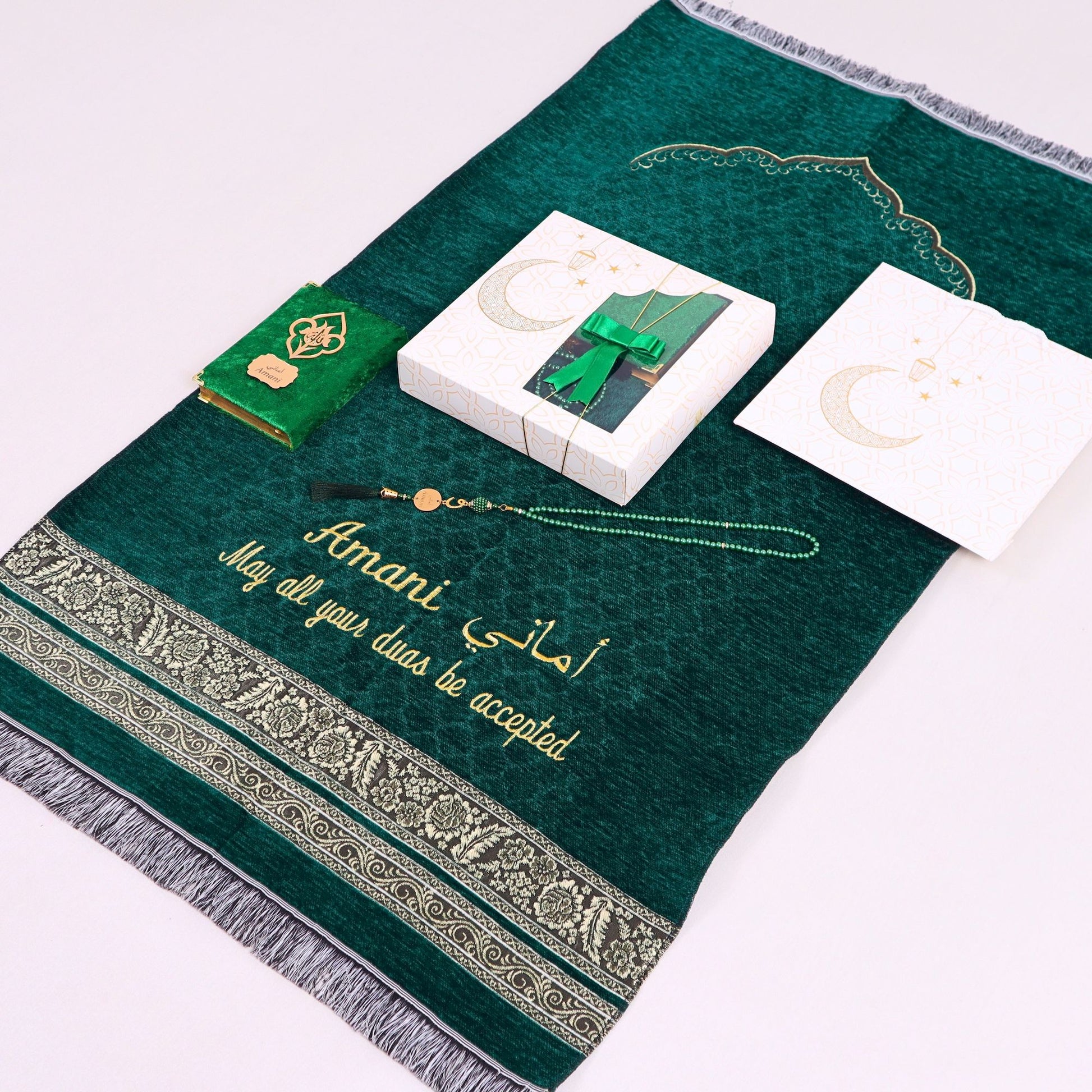 Personalized Lightweight Prayer Mat Quran Tasbeeh Islamic Gift Set - Islamic Elite Favors is a handmade gift shop offering a wide variety of unique and personalized gifts for all occasions. Whether you're looking for the perfect Ramadan, Eid, Hajj, wedding gift or something special for a birthday, baby shower or anniversary, we have something for everyone. High quality, made with love.