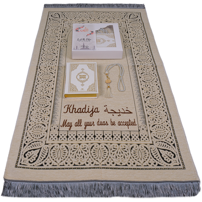 Personalized English Arabic Translation Quran Prayer Mat Tasbeeh Gift - Islamic Elite Favors is a handmade gift shop offering a wide variety of unique and personalized gifts for all occasions. Whether you're looking for the perfect Ramadan, Eid, Hajj, wedding gift or something special for a birthday, baby shower or anniversary, we have something for everyone. High quality, made with love.