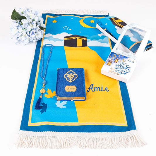 Personalized Kids Prayer Mat Quran Tasbeeh Ramadan Gift Set for Boys - Islamic Elite Favors is a handmade gift shop offering a wide variety of unique and personalized gifts for all occasions. Whether you're looking for the perfect Ramadan, Eid, Hajj, wedding gift or something special for a birthday, baby shower or anniversary, we have something for everyone. High quality, made with love.