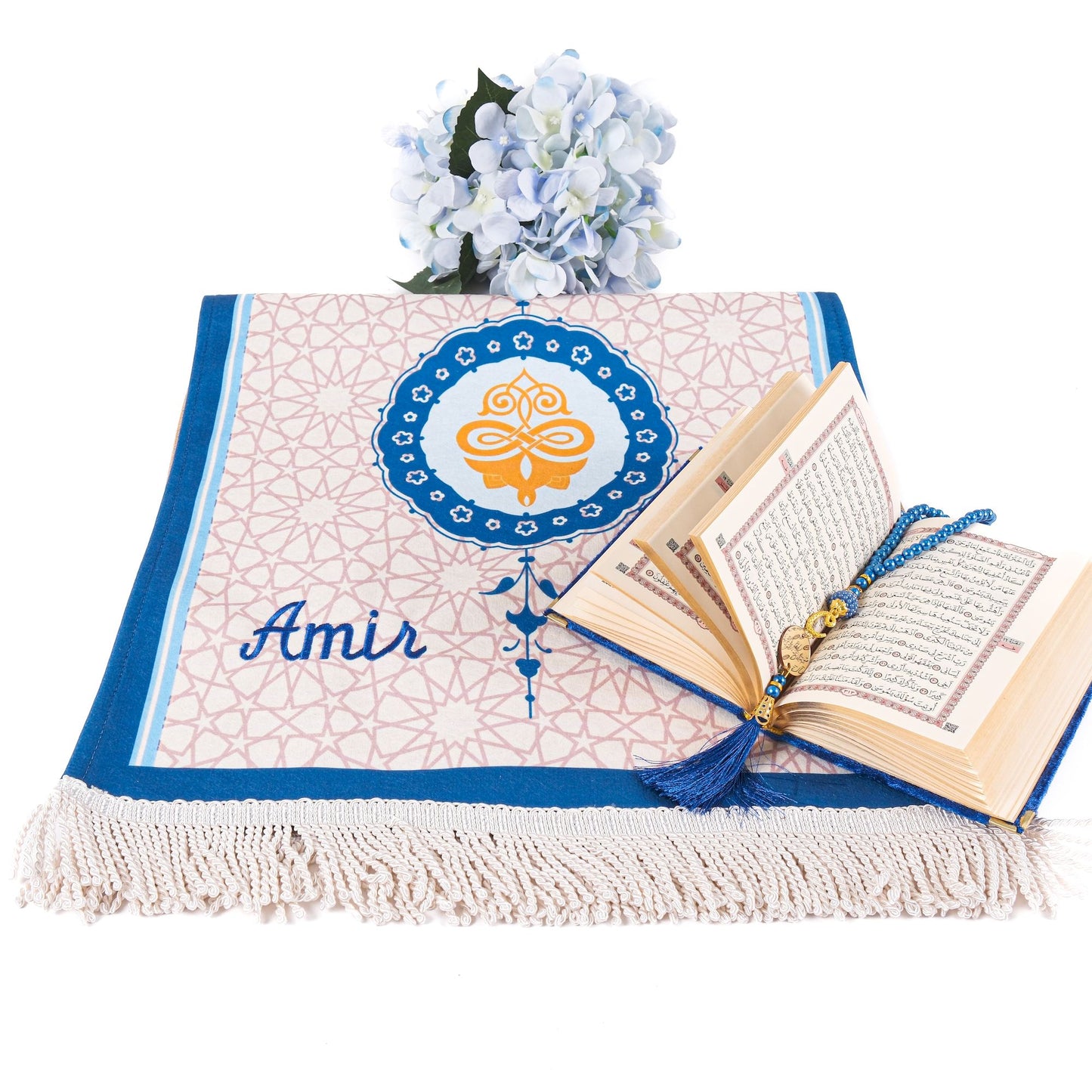 Personalized Kids Prayer Mat Quran Tasbeeh Ramadan Gift Set for Boys