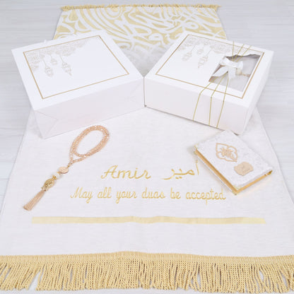 Personalized Thick Padded Prayer Mat Quran Tasbeeh Islamic Gift Set - Islamic Elite Favors is a handmade gift shop offering a wide variety of unique and personalized gifts for all occasions. Whether you're looking for the perfect Ramadan, Eid, Hajj, wedding gift or something special for a birthday, baby shower or anniversary, we have something for everyone. High quality, made with love.