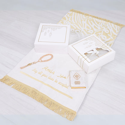 Personalized Thick Padded Prayer Mat Quran Tasbeeh Islamic Gift Set - Islamic Elite Favors is a handmade gift shop offering a wide variety of unique and personalized gifts for all occasions. Whether you're looking for the perfect Ramadan, Eid, Hajj, wedding gift or something special for a birthday, baby shower or anniversary, we have something for everyone. High quality, made with love.