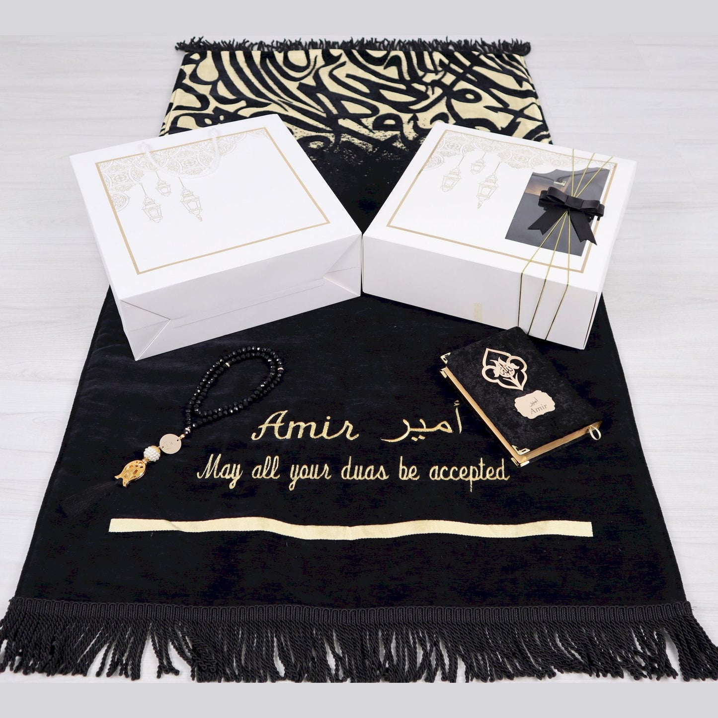 Personalized Thick Padded Prayer Mat Quran Tasbeeh Islamic Gift Set - Islamic Elite Favors is a handmade gift shop offering a wide variety of unique and personalized gifts for all occasions. Whether you're looking for the perfect Ramadan, Eid, Hajj, wedding gift or something special for a birthday, baby shower or anniversary, we have something for everyone. High quality, made with love.