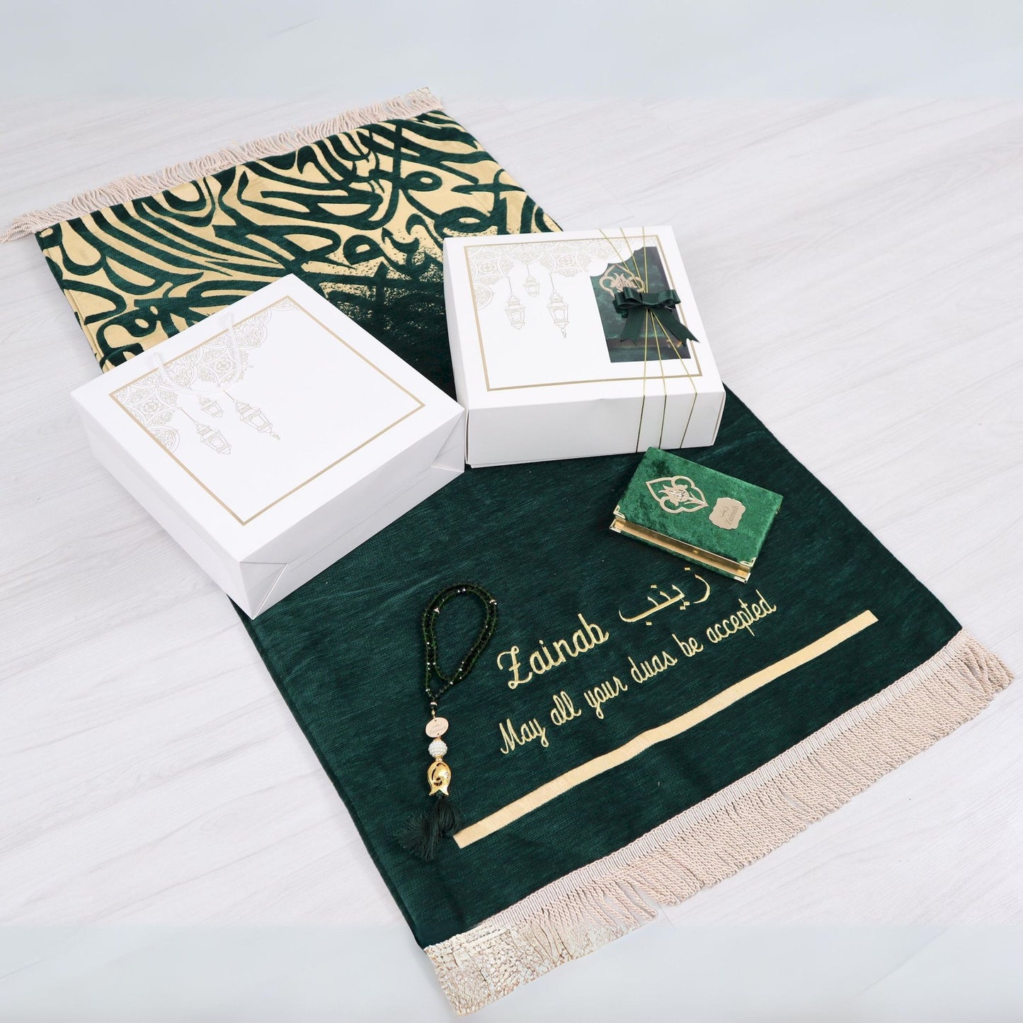 Personalized Thick Padded Prayer Mat Quran Tasbeeh Islamic Gift Set - Islamic Elite Favors is a handmade gift shop offering a wide variety of unique and personalized gifts for all occasions. Whether you're looking for the perfect Ramadan, Eid, Hajj, wedding gift or something special for a birthday, baby shower or anniversary, we have something for everyone. High quality, made with love.