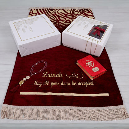 Personalized Thick Padded Prayer Mat Quran Tasbeeh Islamic Gift Set - Islamic Elite Favors is a handmade gift shop offering a wide variety of unique and personalized gifts for all occasions. Whether you're looking for the perfect Ramadan, Eid, Hajj, wedding gift or something special for a birthday, baby shower or anniversary, we have something for everyone. High quality, made with love.