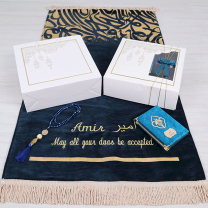 Personalized Thick Padded Prayer Mat Quran Tasbeeh Islamic Gift Set - Islamic Elite Favors is a handmade gift shop offering a wide variety of unique and personalized gifts for all occasions. Whether you're looking for the perfect Ramadan, Eid, Hajj, wedding gift or something special for a birthday, baby shower or anniversary, we have something for everyone. High quality, made with love.