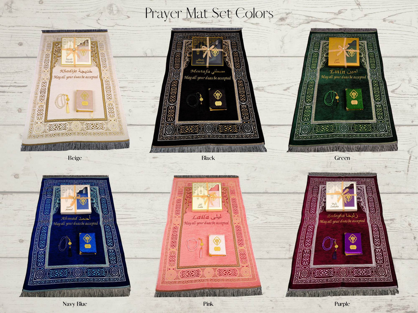 Personalized Muslim Prayer Mat Quran Tasbeeh Ramadan Eid Gift Peaceful Set - Islamic Elite Favors is a handmade gift shop offering a wide variety of unique and personalized gifts for all occasions. Whether you're looking for the perfect Ramadan, Eid, Hajj, wedding gift or something special for a birthday, baby shower or anniversary, we have something for everyone. High quality, made with love.