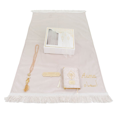 Personalized High Quality Velvet Prayer Mat Quran Tasbeeh Gift Set - Islamic Elite Favors is a handmade gift shop offering a wide variety of unique and personalized gifts for all occasions. Whether you're looking for the perfect Ramadan, Eid, Hajj, wedding gift or something special for a birthday, baby shower or anniversary, we have something for everyone. High quality, made with love.