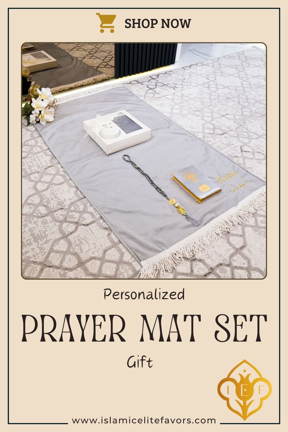 Personalized High Quality Velvet Prayer Mat Quran Tasbeeh Gift Set - Islamic Elite Favors is a handmade gift shop offering a wide variety of unique and personalized gifts for all occasions. Whether you're looking for the perfect Ramadan, Eid, Hajj, wedding gift or something special for a birthday, baby shower or anniversary, we have something for everyone. High quality, made with love.