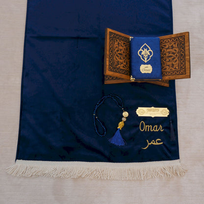 Personalized High Quality Velvet Prayer Mat Quran Tasbeeh Gift Set - Islamic Elite Favors is a handmade gift shop offering a wide variety of unique and personalized gifts for all occasions. Whether you're looking for the perfect Ramadan, Eid, Hajj, wedding gift or something special for a birthday, baby shower or anniversary, we have something for everyone. High quality, made with love.